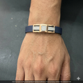 Silver Mens Flexible Blue Band change