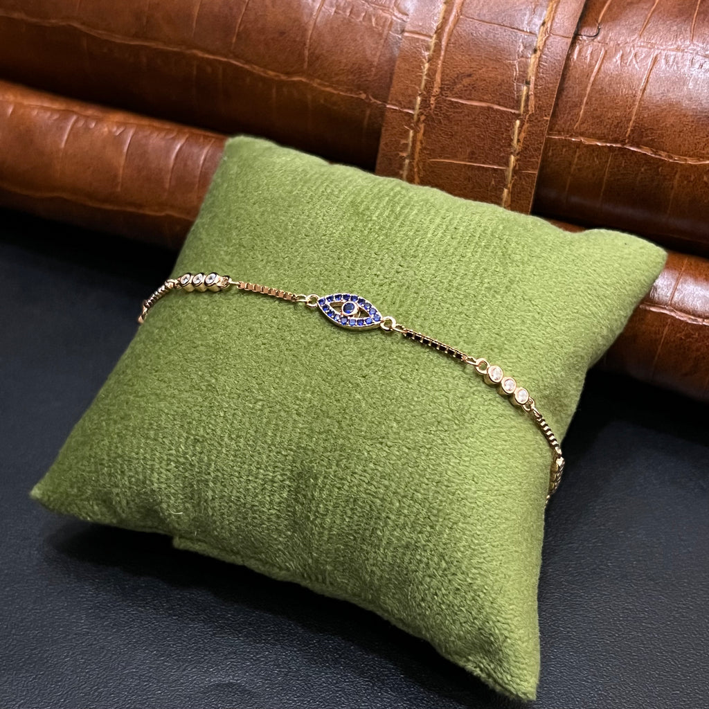 Silver Ladies Bracelet Blue Crystal Marquise Link Rose Gold 925