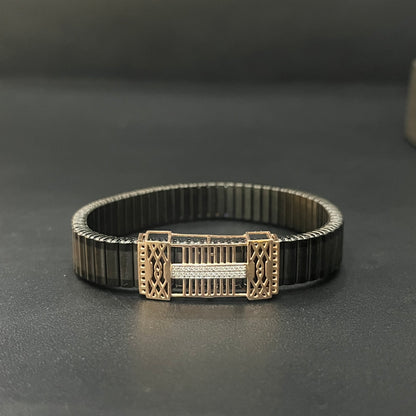 Silver Mens Flexible Band Sleek Cuit