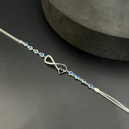 Silver Ladies Infinity Bracelet 2 Heartz