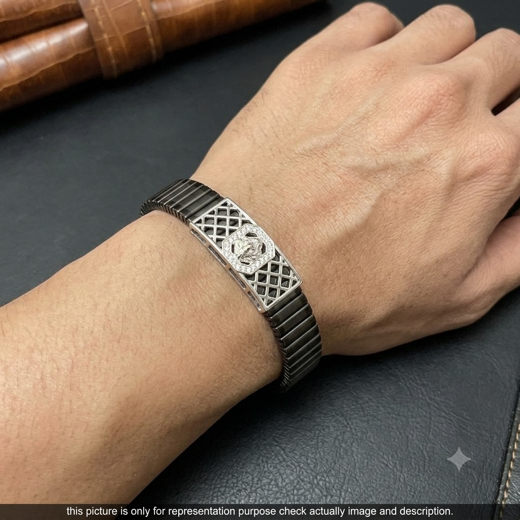 Silver Mens Flexible Bracelet FB1 925