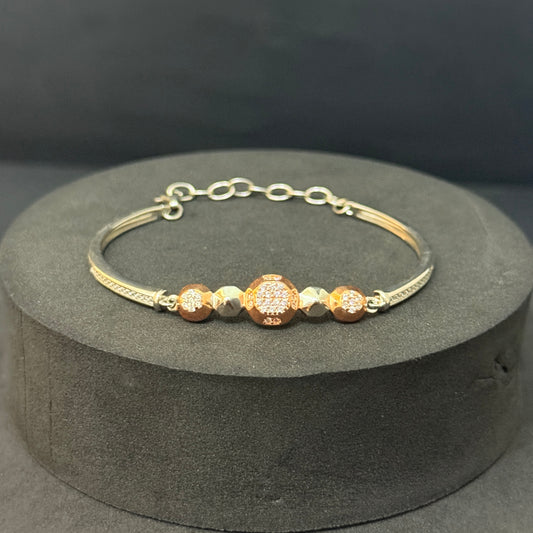 Silver Ladies Bracelet_Rosegold Balls