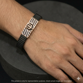 Silver Mens Flexible Band Shiv Trishul Rosegold