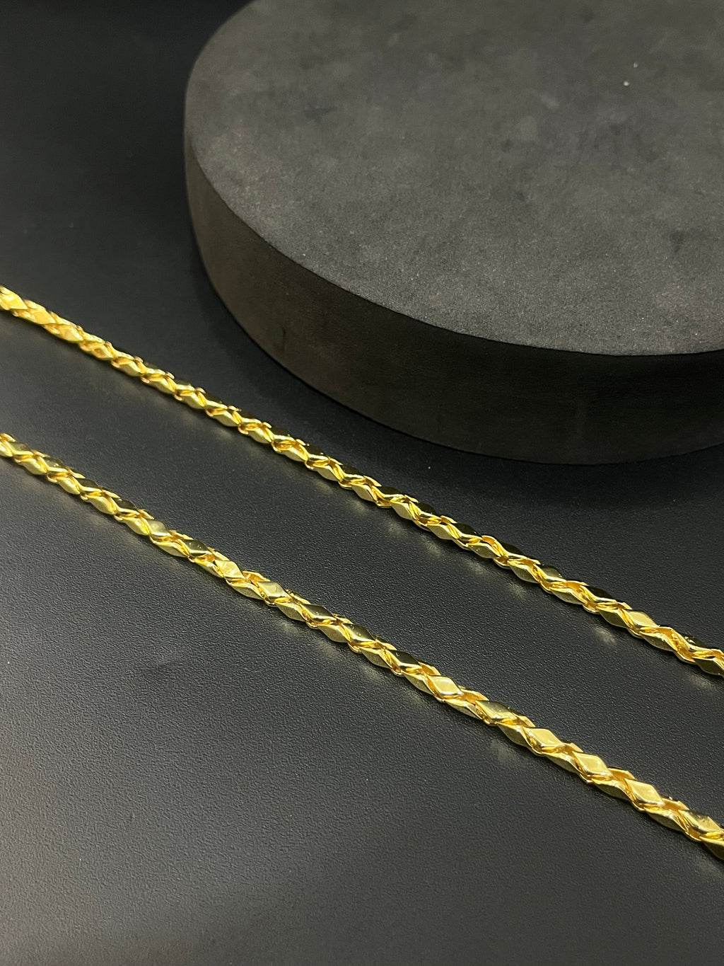 Silver Mens Kathli Chain Gold Finished Chain H