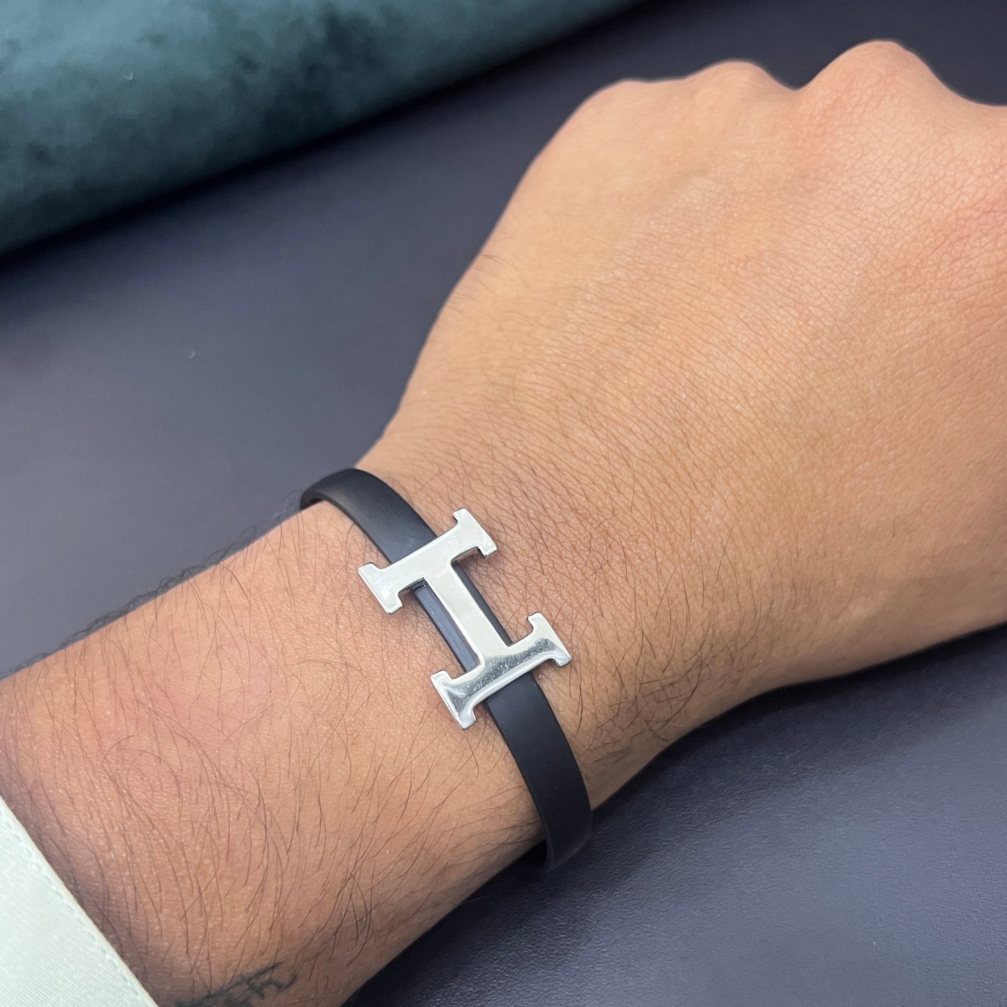 Men's Bracelet H Black Band