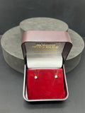 Gold Studs White Single Stone 18k(3mm)