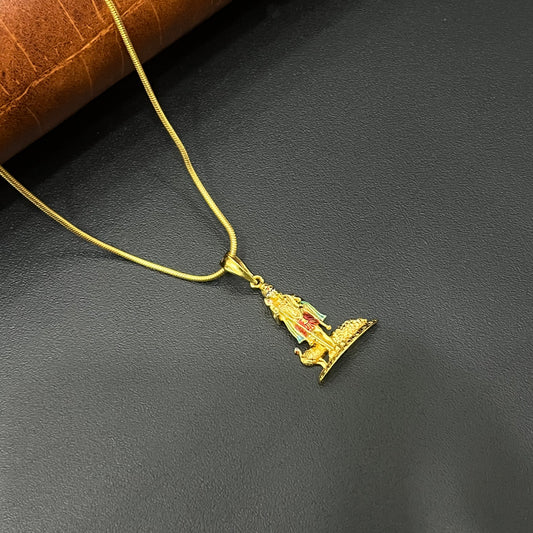 Silver Murugar & Peacock Gold Finished Pendant