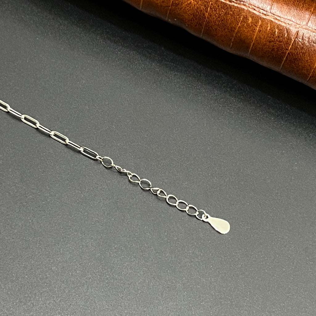 Silver Ladies Bracelet Line White Stone With Interlock 925