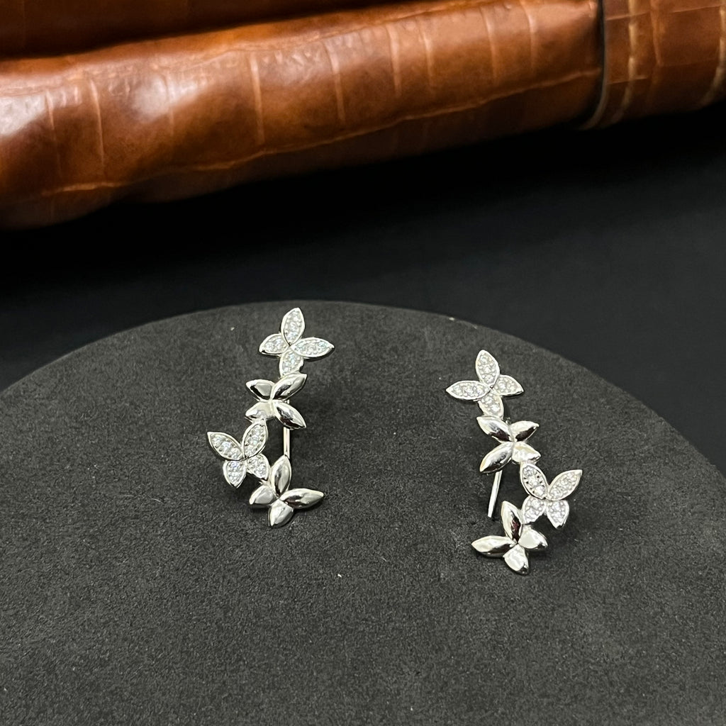 Silver Ladies  Earcuffs Butterfly AD