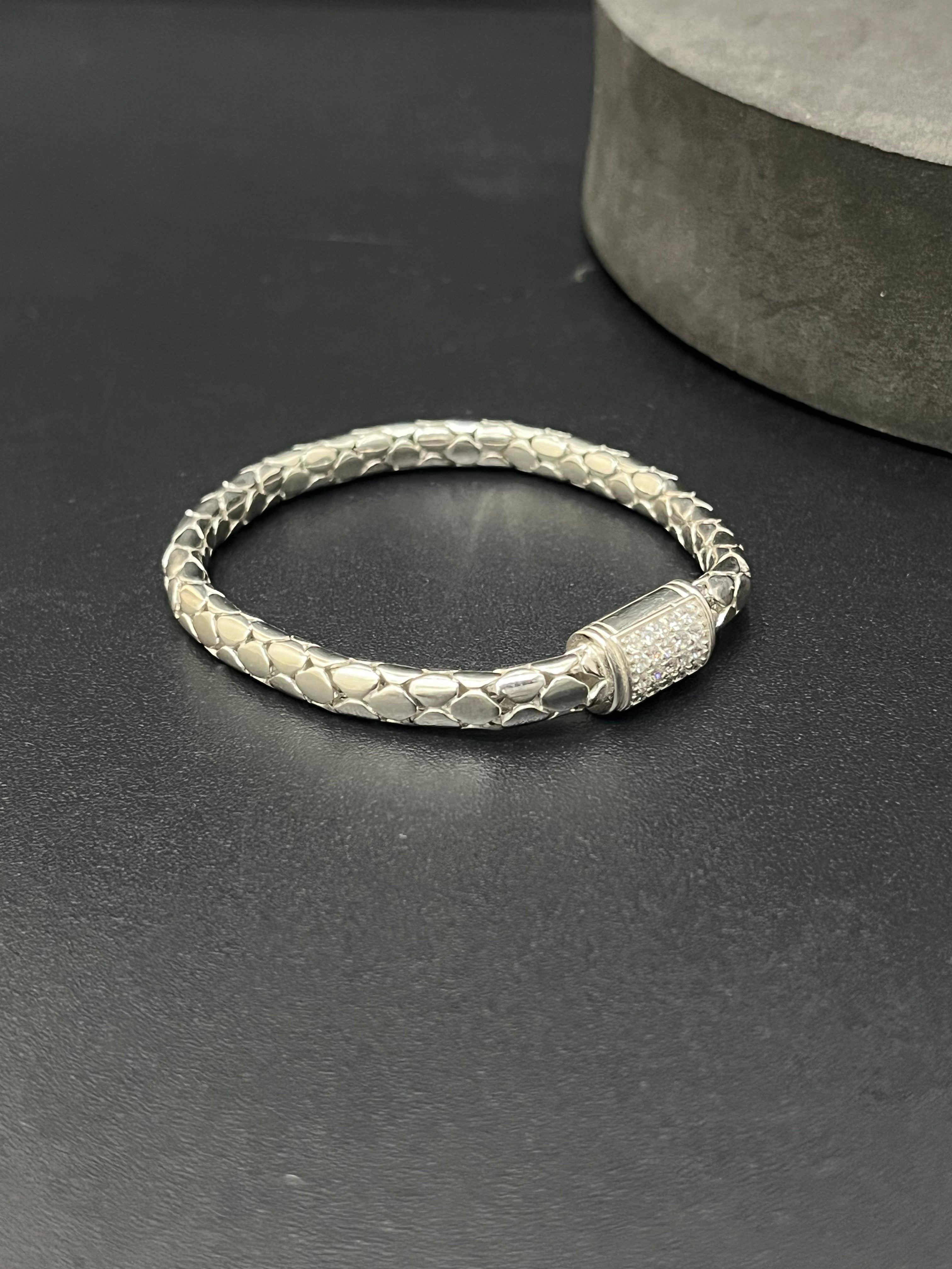 Silver Gents Bracelet Kathli Lock  AD Stoned