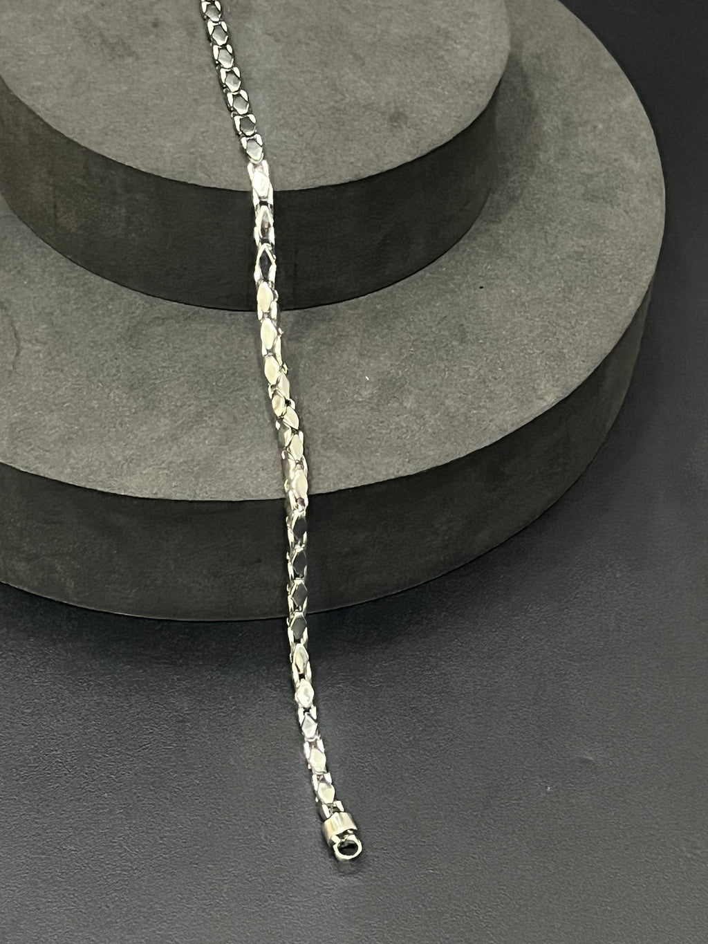 Silver Gents Bracelet Kathli Platinum Finished