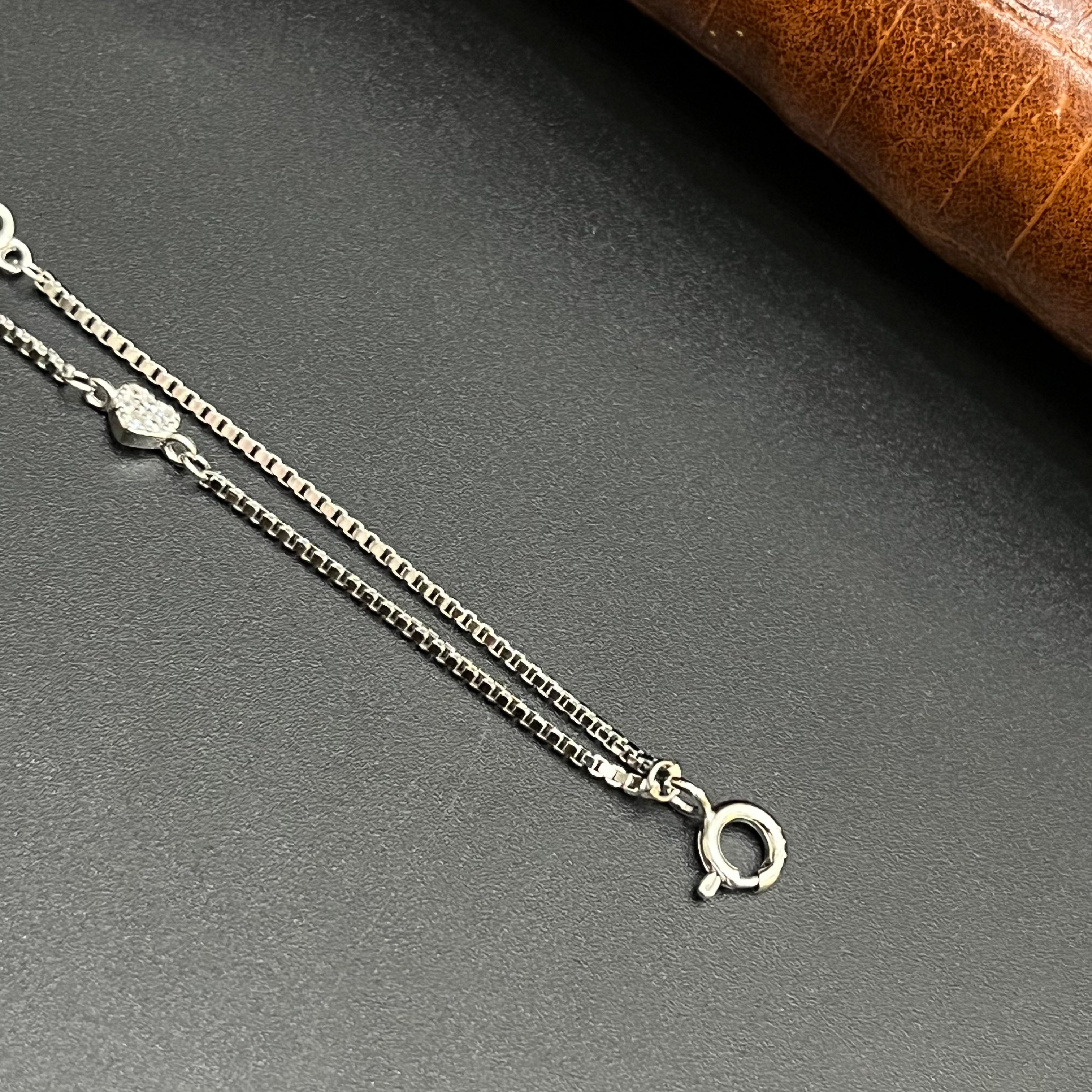Silver Ladies Bracelet Heart Charm Double Layer 925