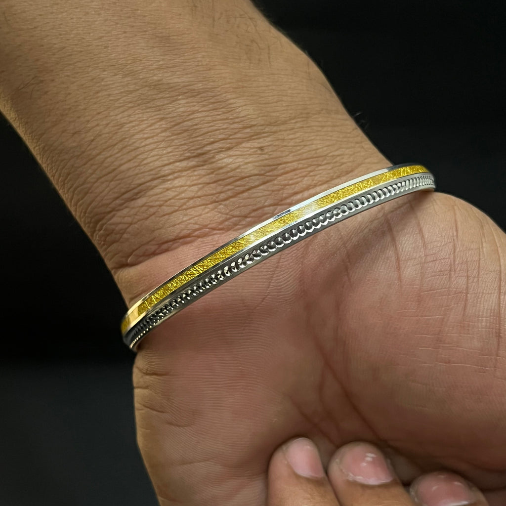 Silver Mens Kada Gold PolishFoil