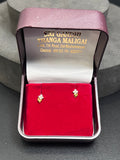 Gold Studs Flower & White Stone