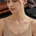 Silver Ladies Chain Rosegold Clover Colourful