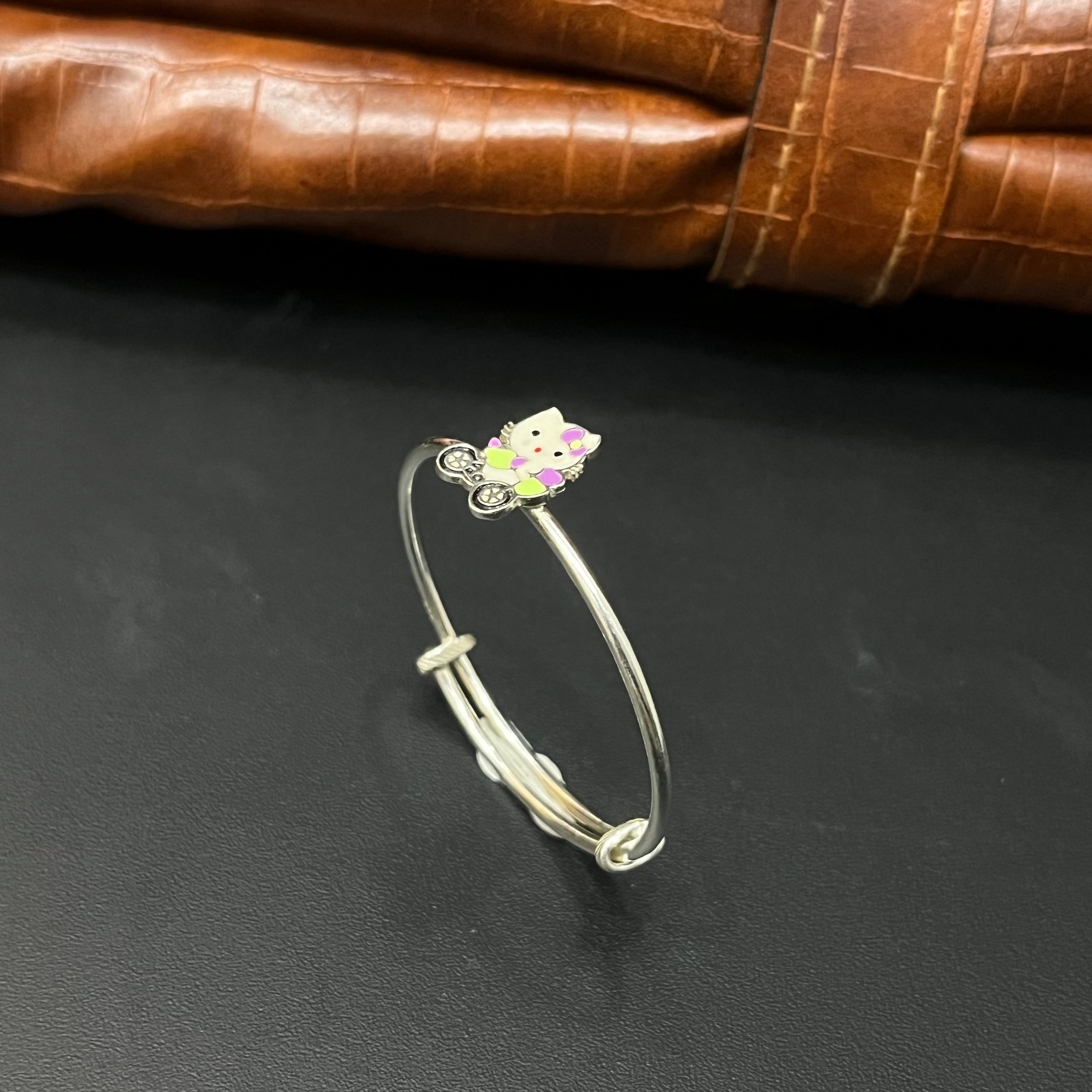Silver Kids Kada Hello Kitty Pair