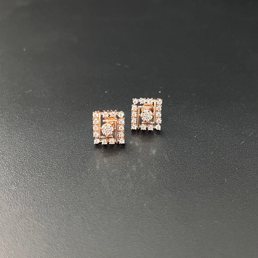 Ladies Studs_American Diamond Rosegold_DS3