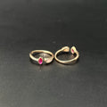 Ladies Silver  Toe Rings_Pretty in Pink RG