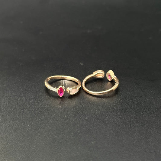 Ladies Silver  Toe Rings_Pretty in Pink RG