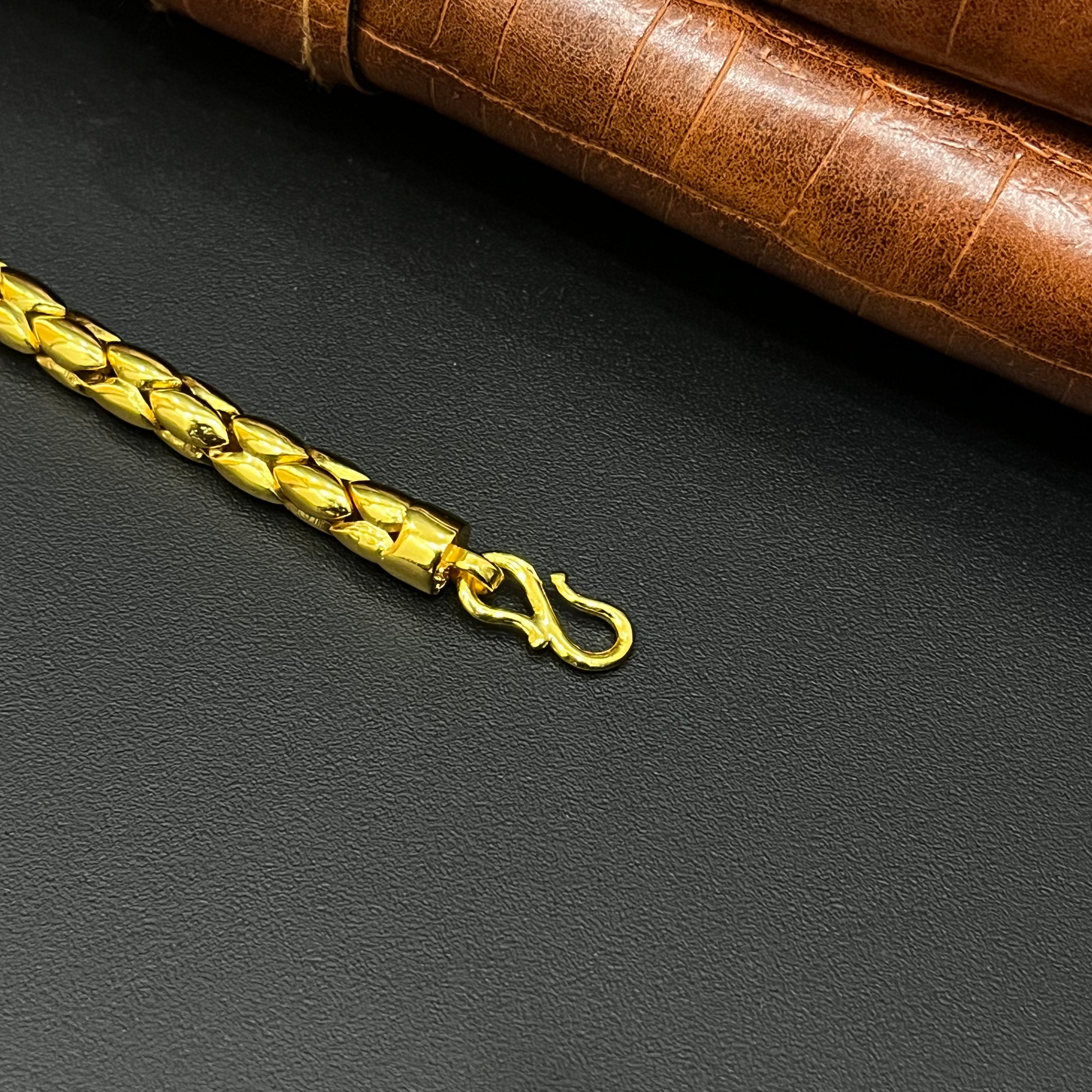Silver Mens Bracelet Oval Kathli Gold Polish
