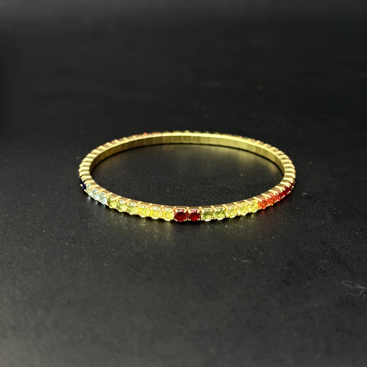 Ladies Wrist Band RoseGold Finish Multi Color