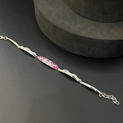 Silver Ladies Bracelet Mono Colour Cut