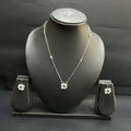 Silver Ladies Chain And Pendant Set White Floral 925