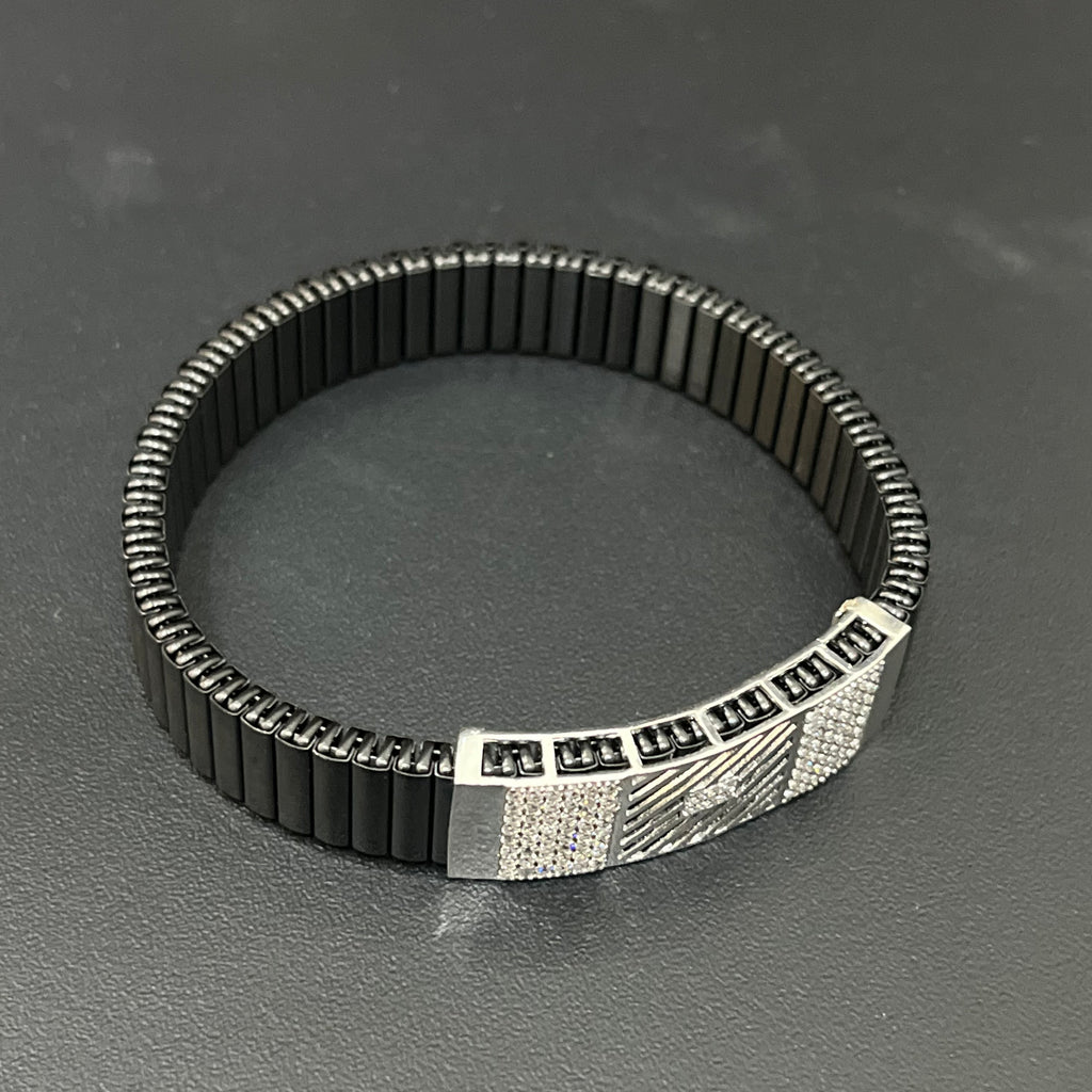 Silver Mens Flexible Bracelet FB7 925
