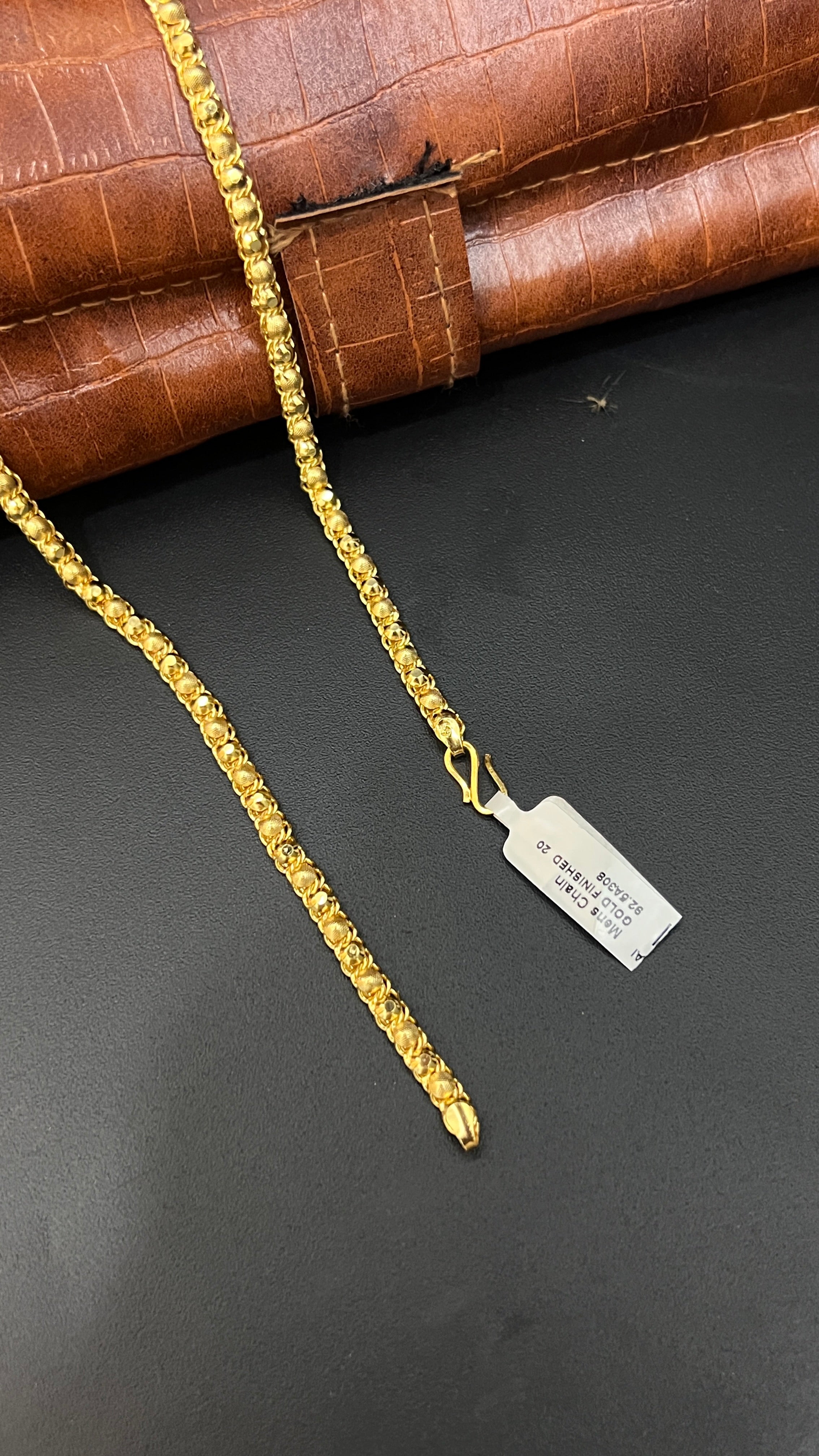 Silver Mens Dual Gold Finished Chain