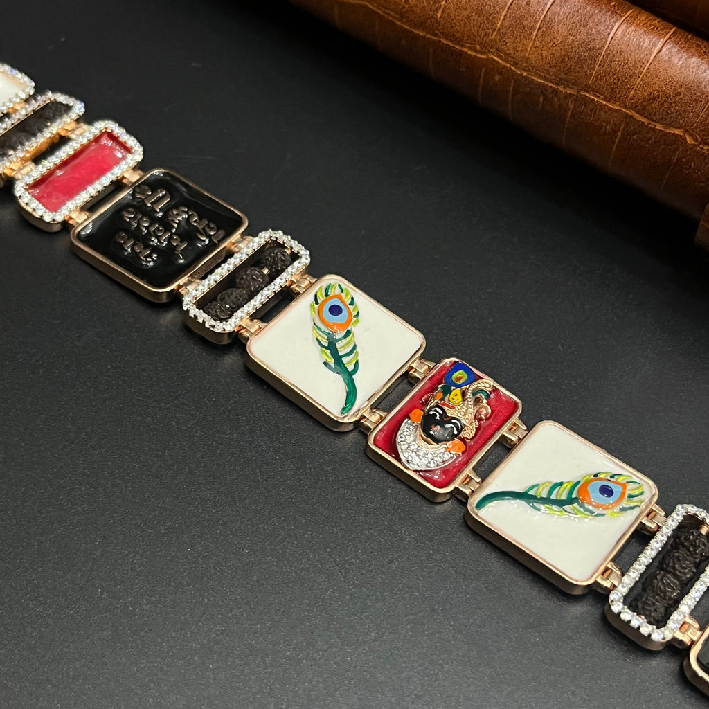 Silver Krishna Raksha Sutra Bracelet Rose Gold 925