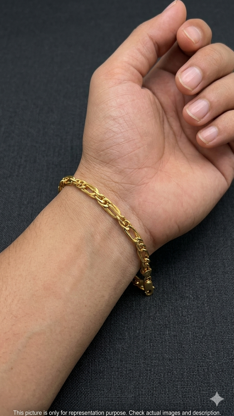 Men’s Silver Bracelet Indo-Italian Interlinked Chain Design B03