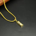 Silver Ladies Pendant Chain Royal Dual Stone Bar Gold Finish 925