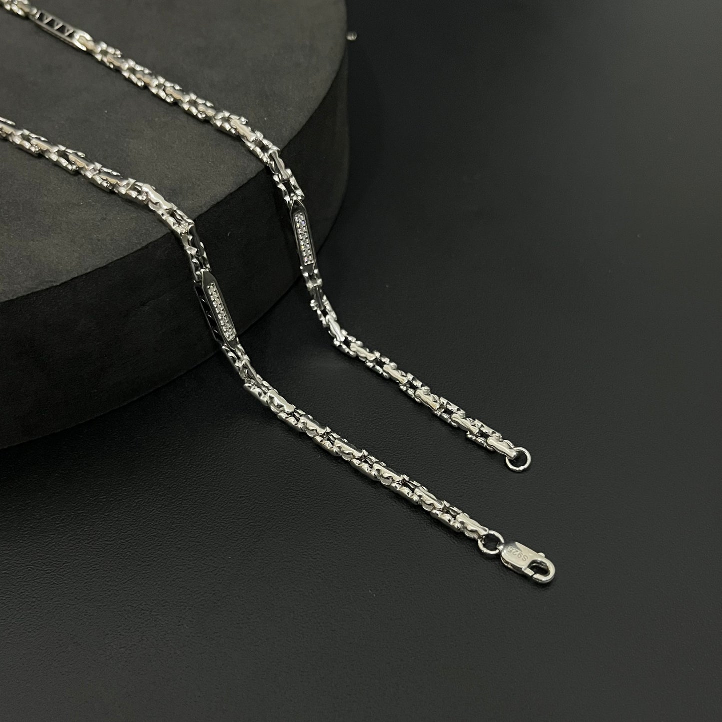 Silver Mens Chain Choco Bolder Cut
