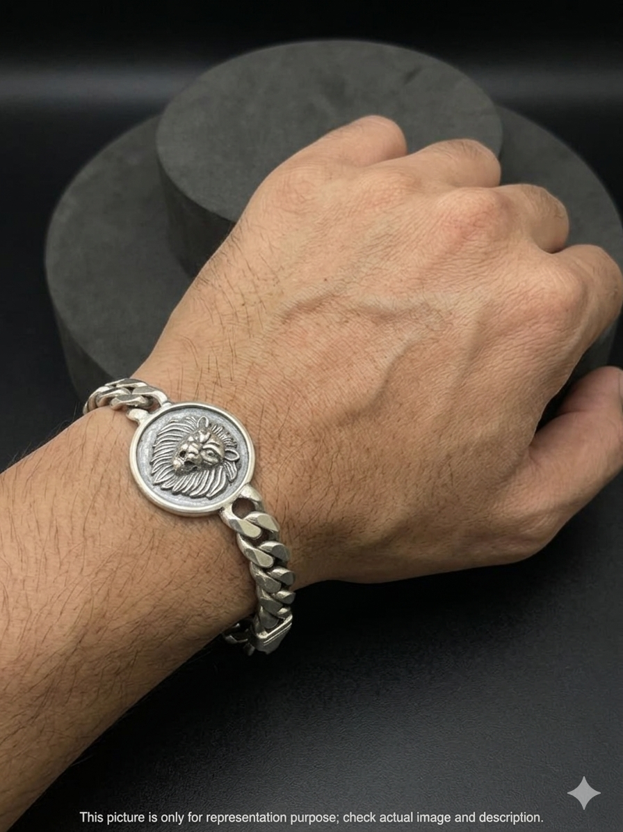 Silver Gents Bracelet Lion Sachin
