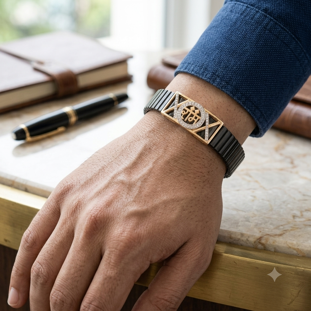 Silver Mens Flexible Bracelet RAM 925