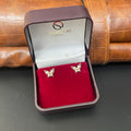 Silver Second Stud Butterfly Rose Gold 2