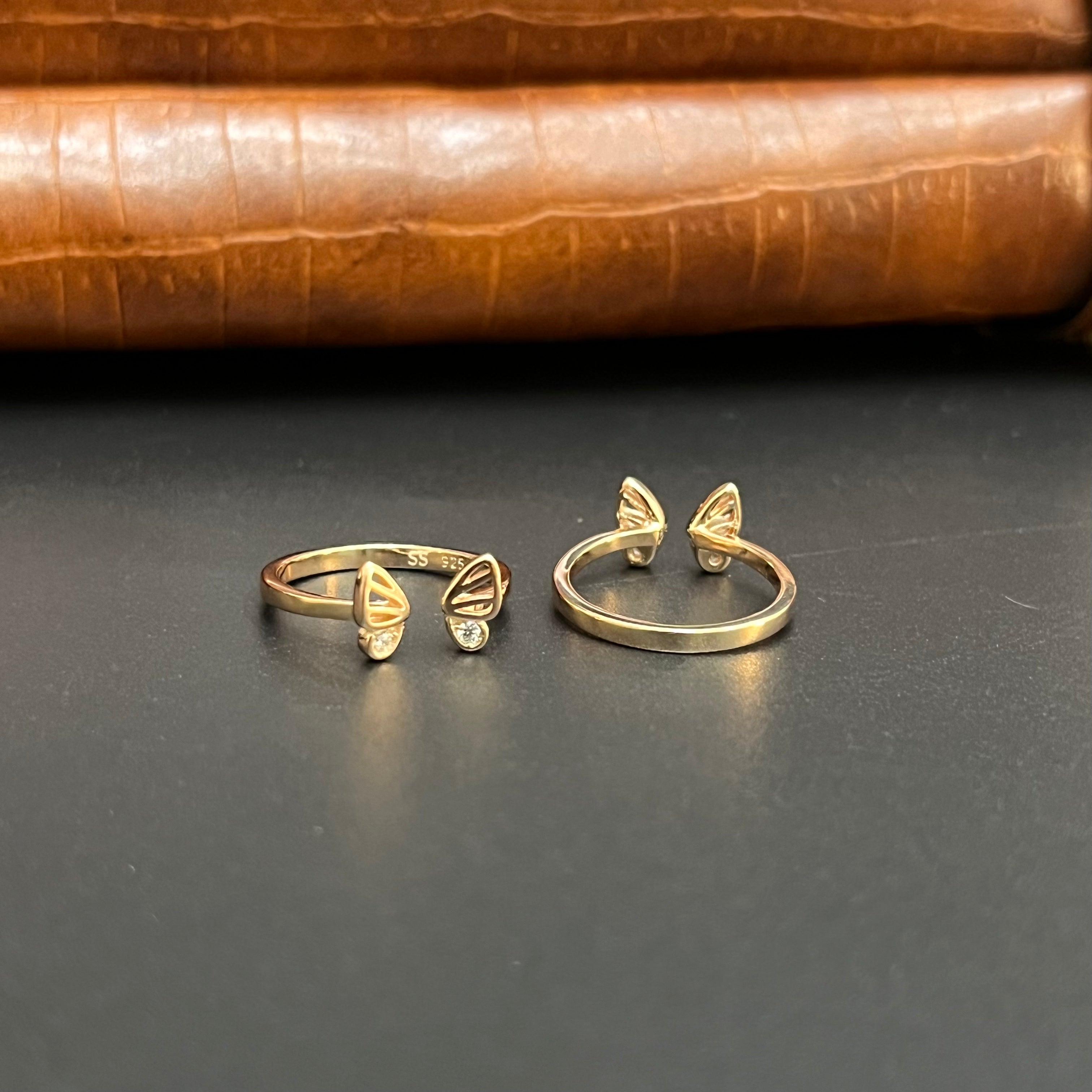 Silver Ladies Toe Rings 925 Trendy Butterfly 925