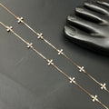 Silver Ladies Anklet Petals Rosegold 925