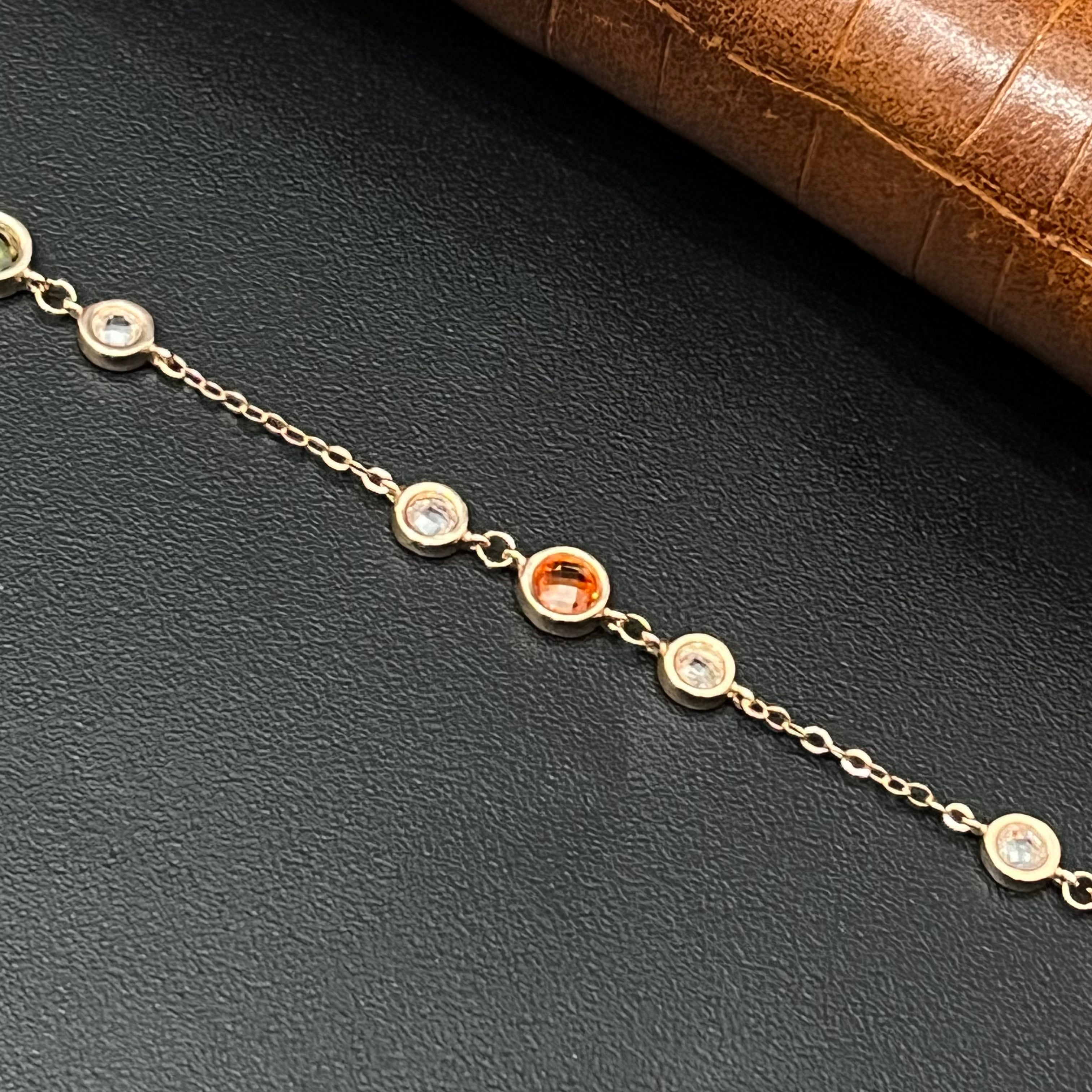 Silver Ladies Bracelet Multi Colour Rosegold