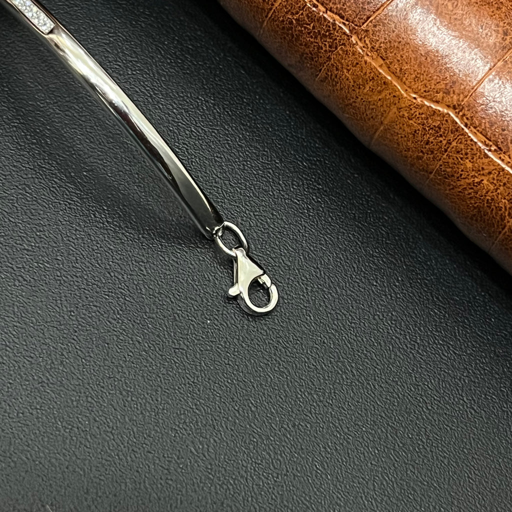 Silver Ladies Kada  3 Brown Balls