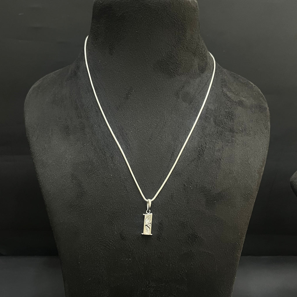 Silver Ladies Pendant Royal Dual Stone Bar 925
