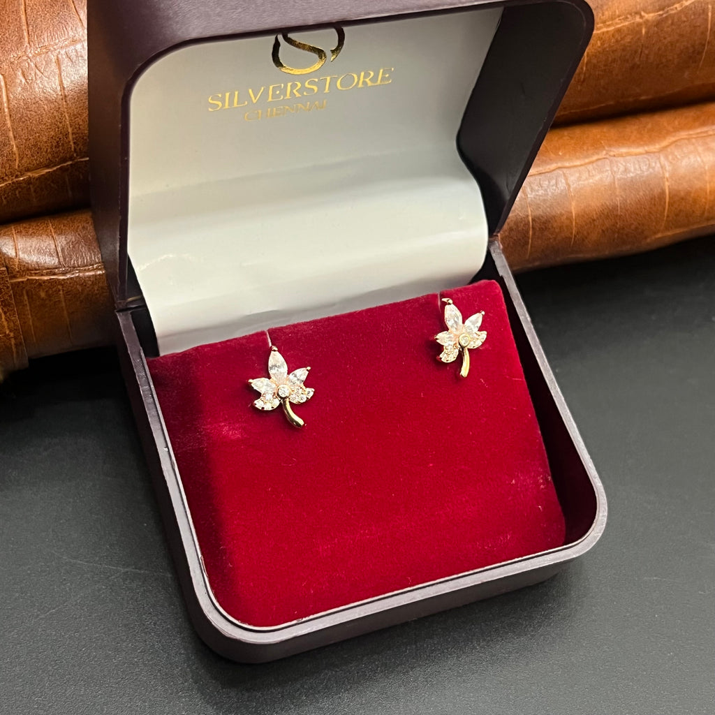 Silver Ladies Second Stud Daisy Bloom Rose Gold 925