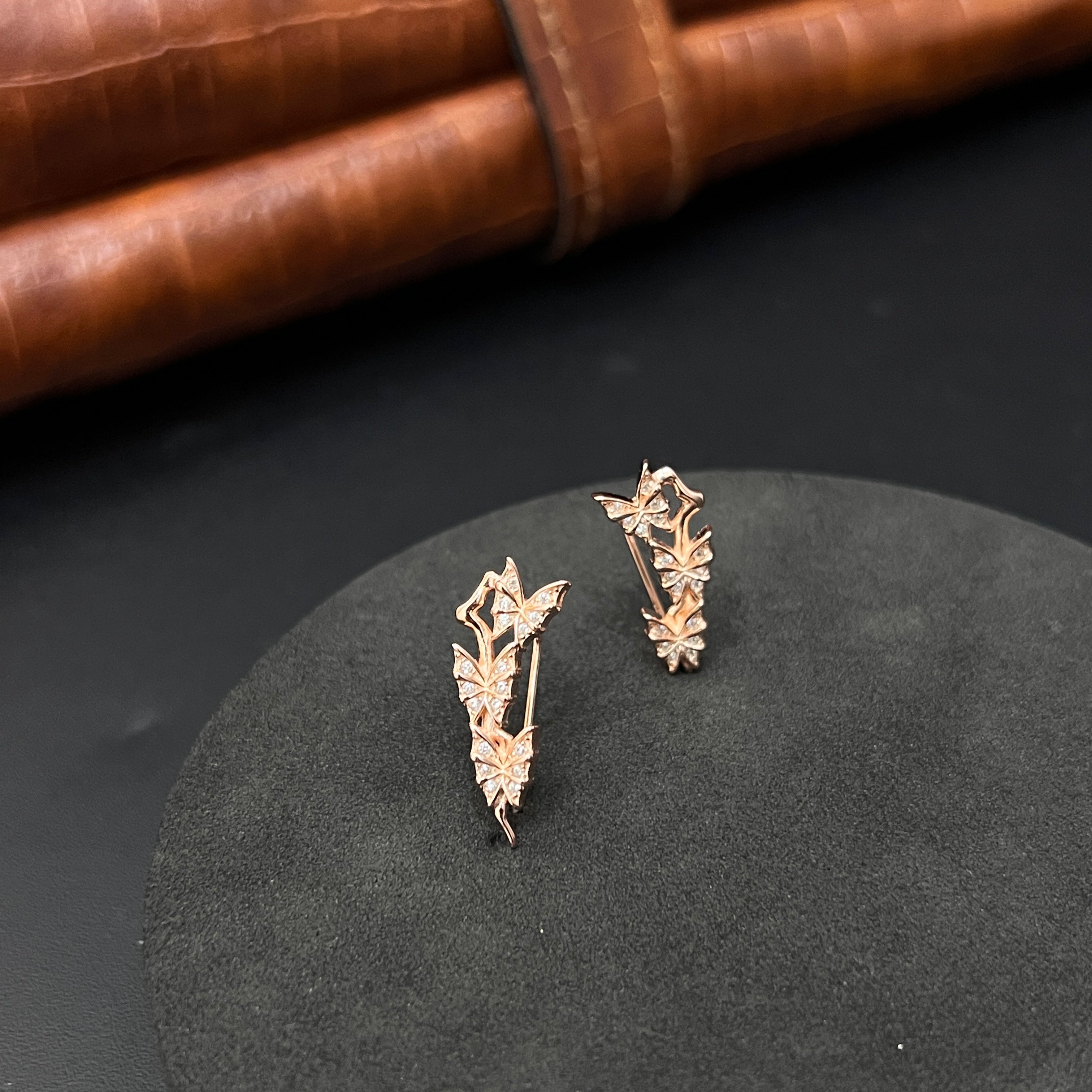 Pure Silver Bluetooth Earcuffs 3 Butterfly RG