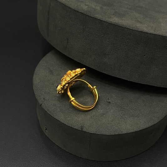 Silver Antique Finished Ring Adjustable Lakshmi