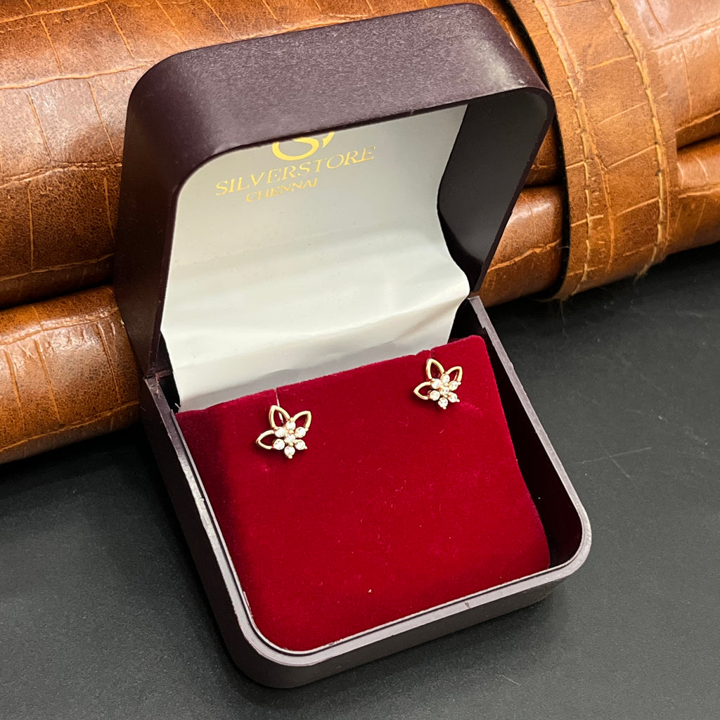 Silver Second Studs Flower Petals Rosegold 925