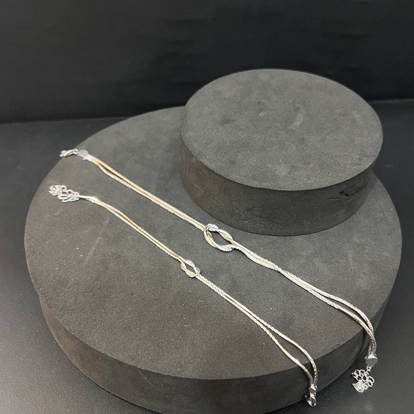 Silver Couple Knot Bracelet(Pair)