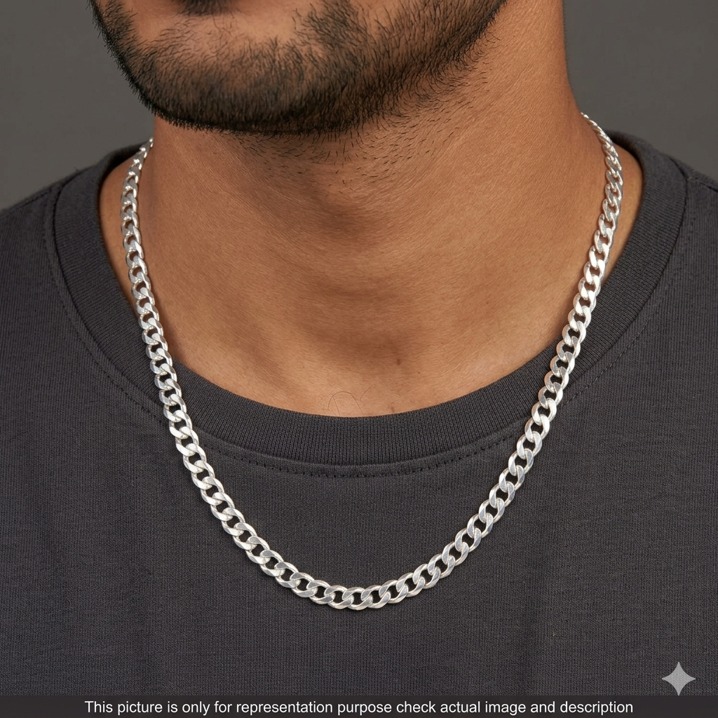 Men's Silver Chain Silver Kadap