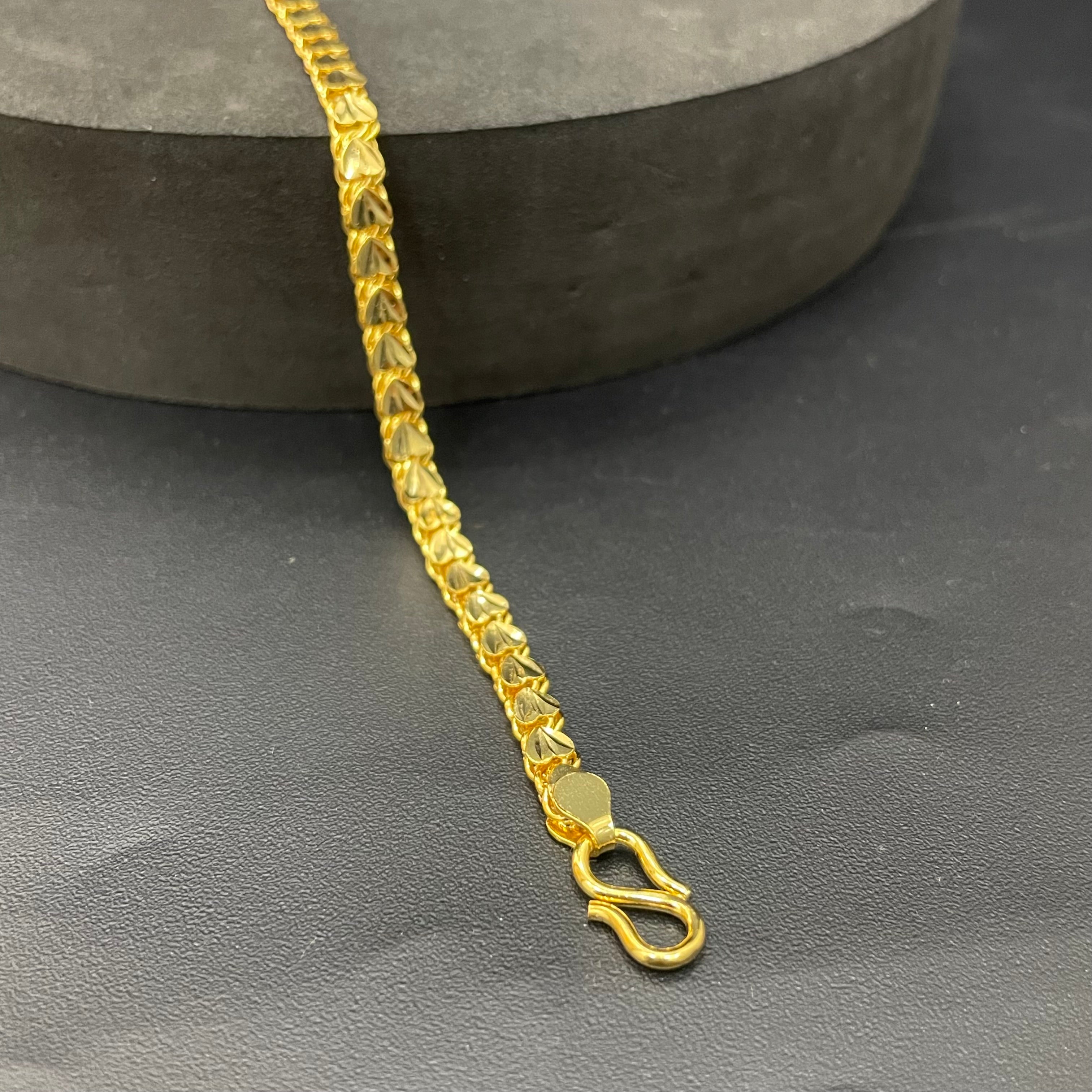 Silver Mens Gold Finished Bracelet HeartIN