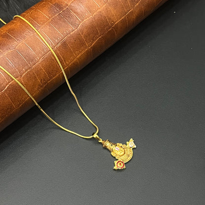 Silver Perumal Gold Finished Pendant