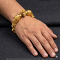 Silver Royal Lion Kada Gold Finished
